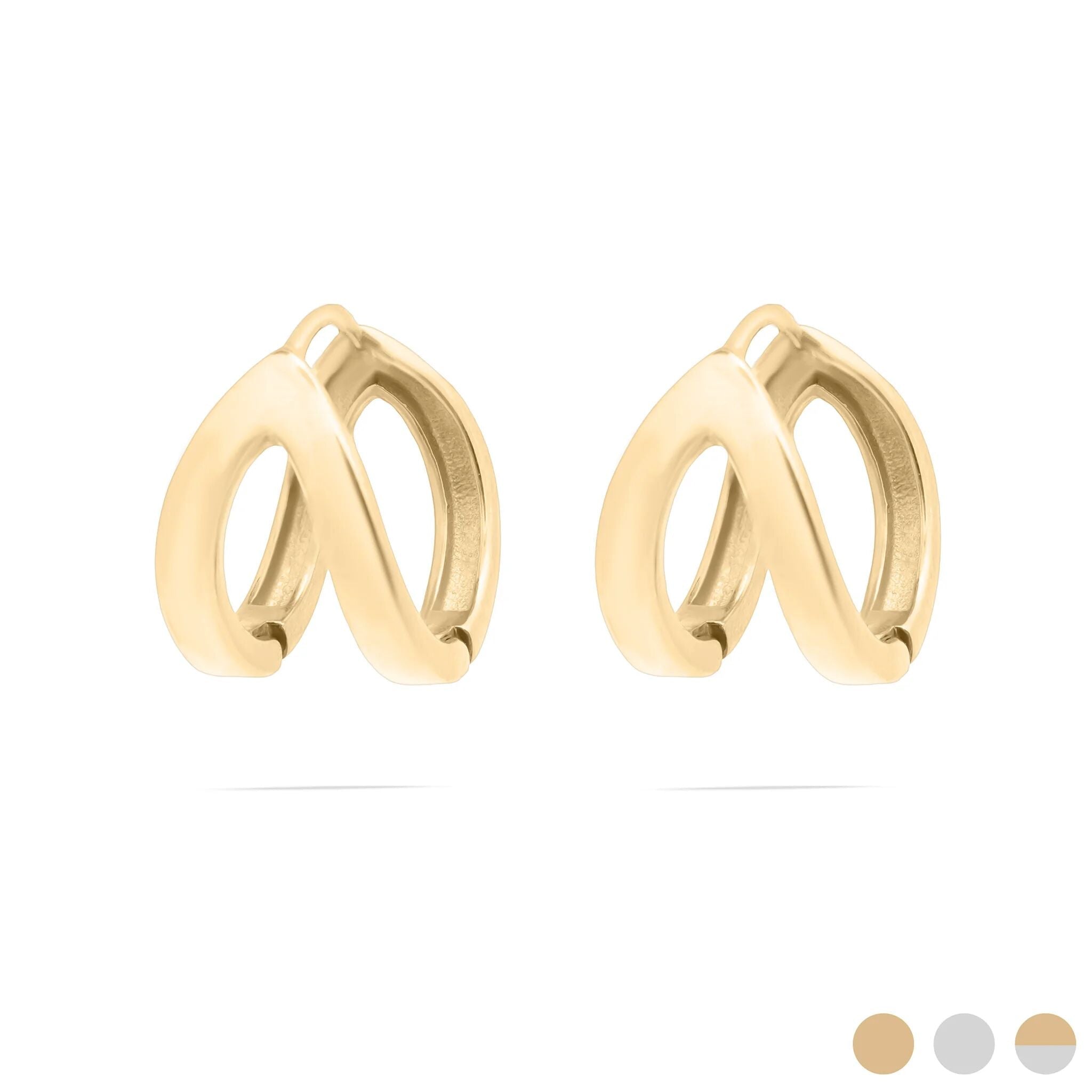 Gold Split Hoop Earrings – Lightweight 18K Gold Earrings | Stainless Steel Hoops - Earrings | Sunflower Soul Boutique