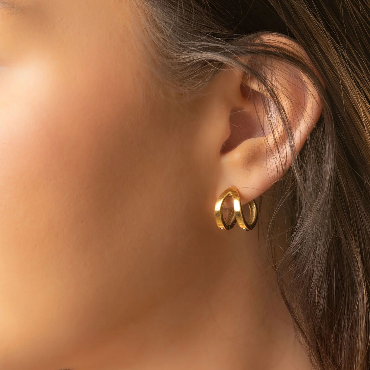 Gold Split Hoop Earrings – Lightweight 18K Gold Earrings | Stainless Steel Hoops - Earrings | Sunflower Soul Boutique