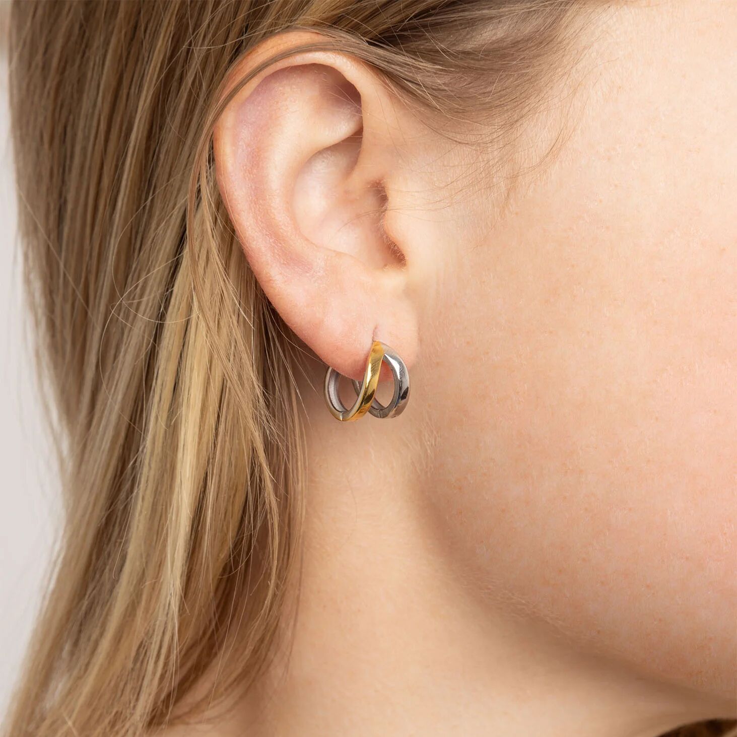 Gold Split Hoop Earrings – Lightweight 18K Gold Earrings | Stainless Steel Hoops - Earrings | Sunflower Soul Boutique