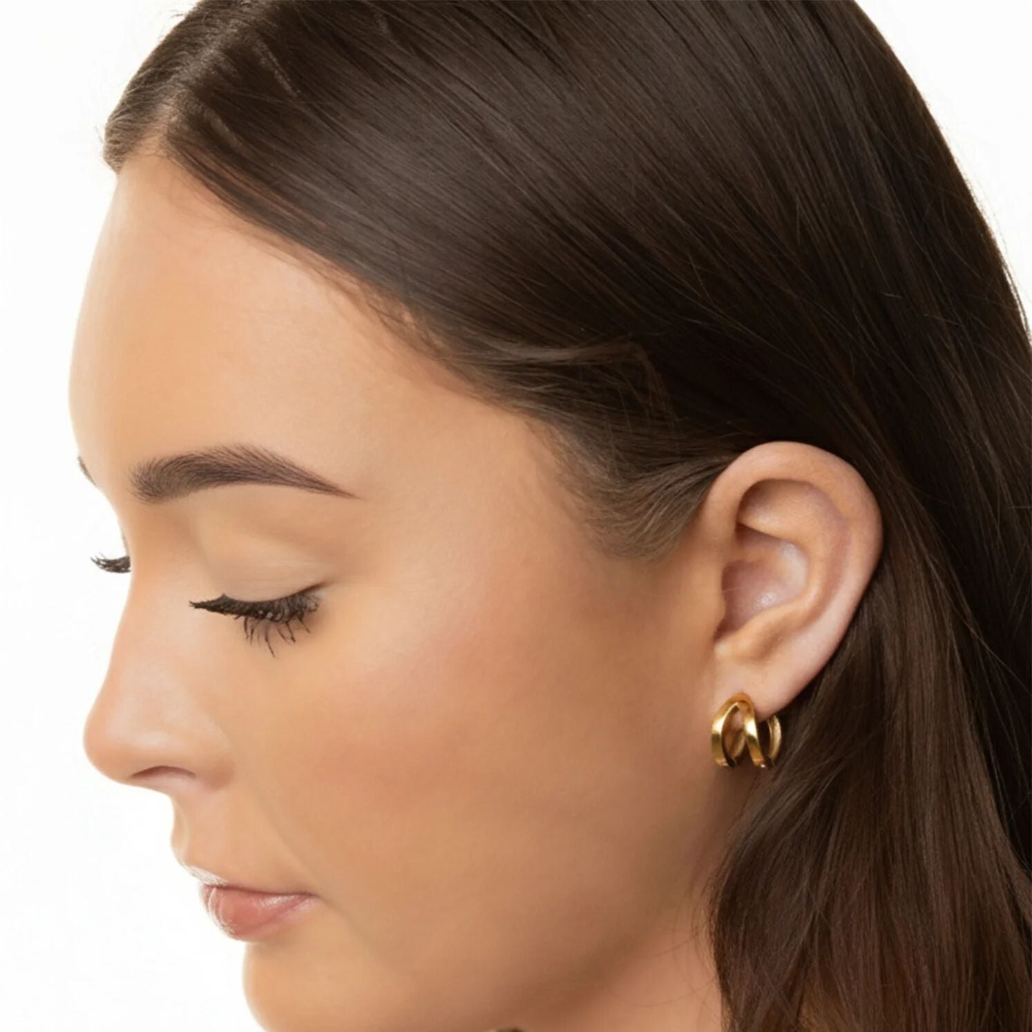 Gold Split Hoop Earrings – Lightweight 18K Gold Earrings | Stainless Steel Hoops - Earrings | Sunflower Soul Boutique