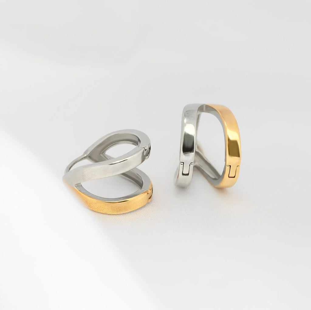 Gold Split Hoop Earrings – Lightweight 18K Gold Earrings | Stainless Steel Hoops - Earrings | Sunflower Soul Boutique