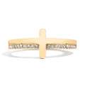Gold Stacking Ring – 18K Gold Plated Cross With CZ Stones & Engraved Message - Ring | Sunflower Soul Boutique