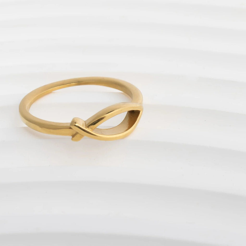 Gold Stacking Ring – Elegant Ichthys Fish Stainless Steel Band for Women - Rings | Sunflower Soul Boutique