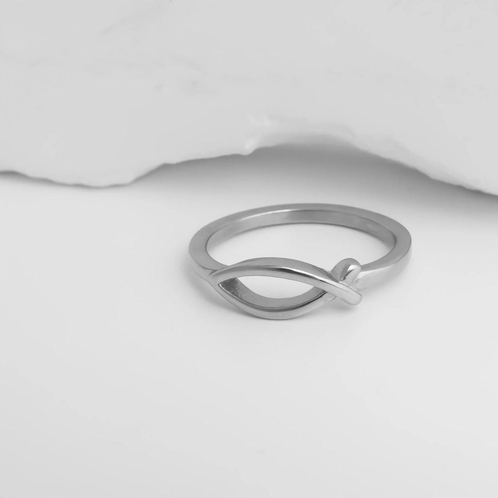 Gold Stacking Ring – Elegant Ichthys Fish Stainless Steel Band for Women - Rings | Sunflower Soul Boutique