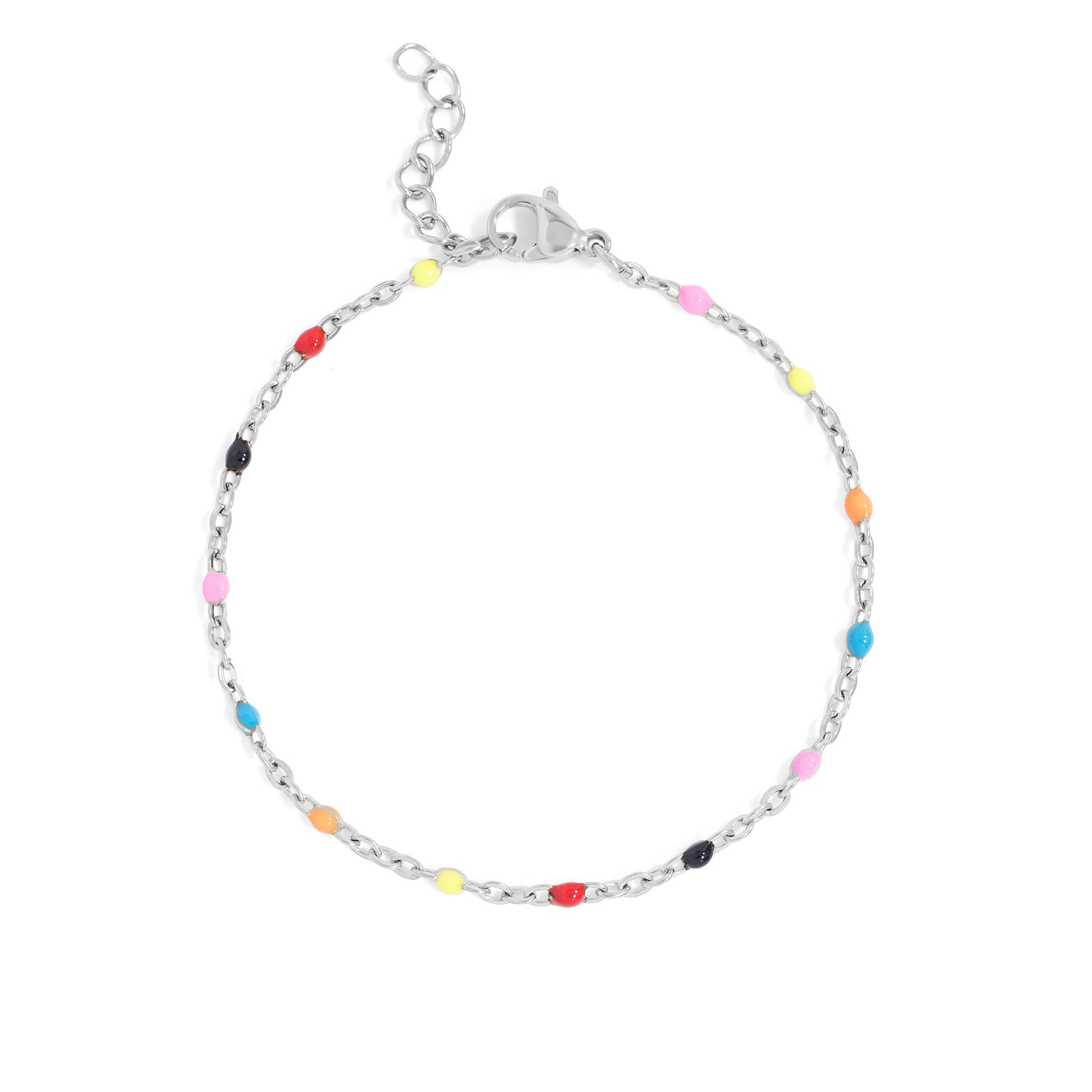 Gold Stainless Steel Bracelet – 18K Multi Color Confetti Enamel Jewelry - Bracelets | Sunflower Soul Boutique