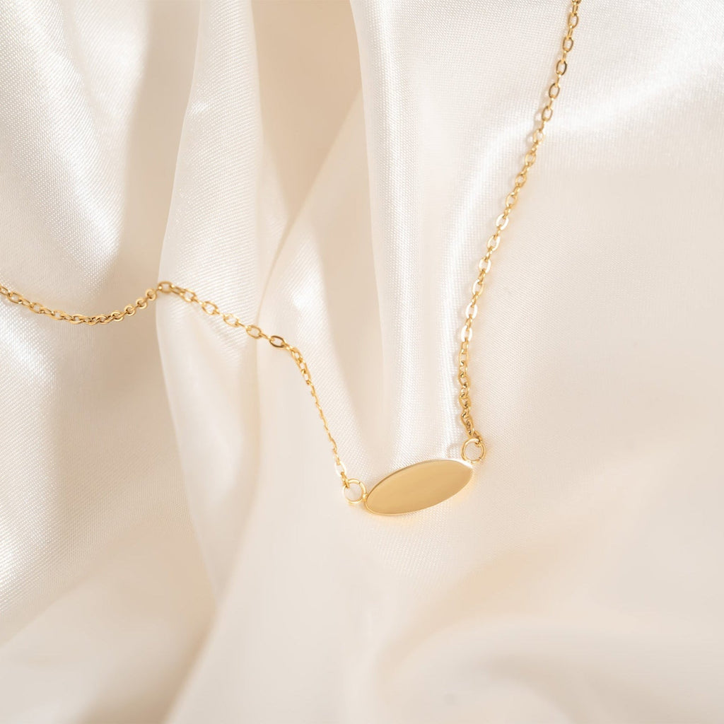 Gold Stainless Steel Necklace – 18K PVD Coated Blank Pendant, Hypoallergenic Jewelry - Necklaces | Sunflower Soul Boutique