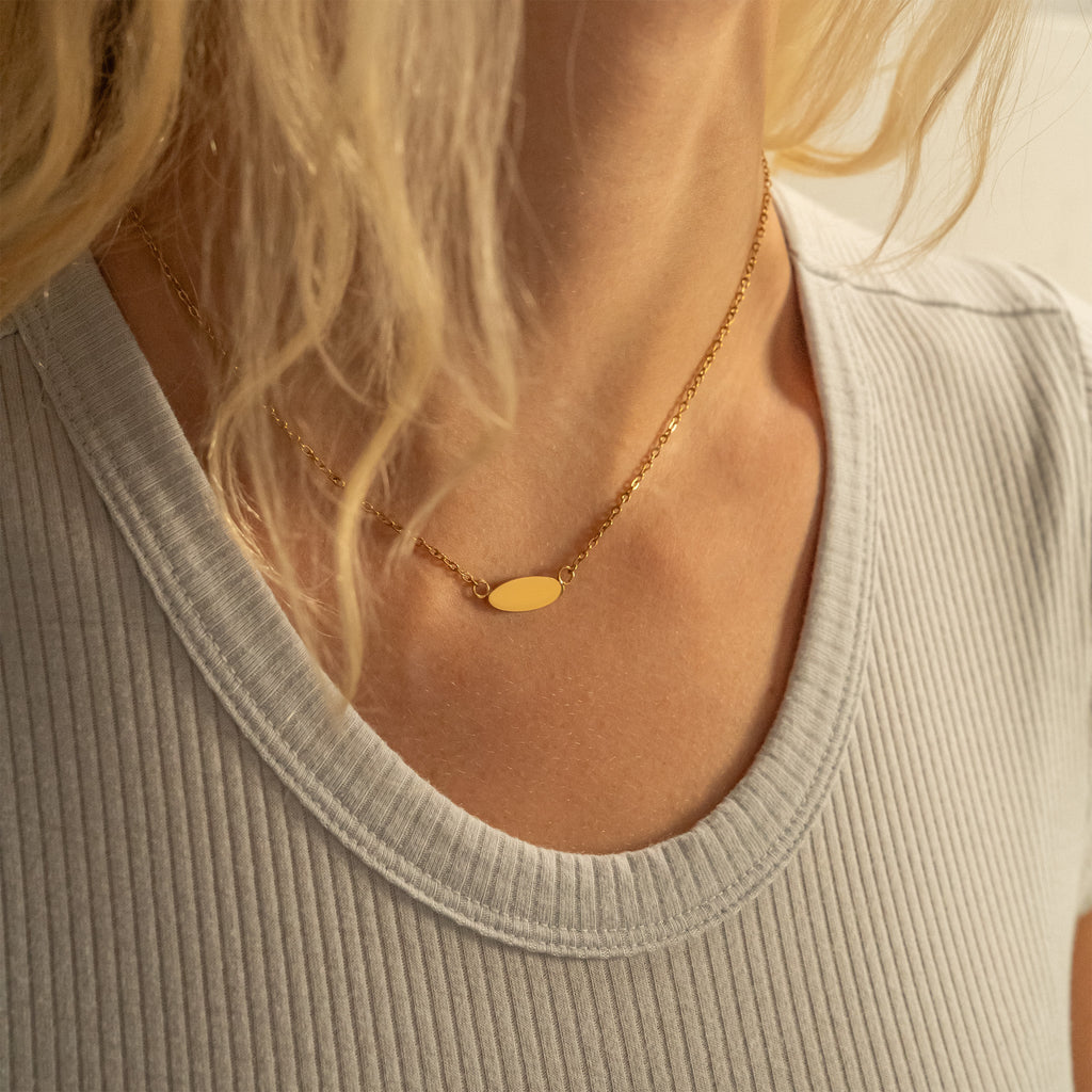 Gold Stainless Steel Necklace – 18K PVD Coated Blank Pendant, Hypoallergenic Jewelry - Necklaces | Sunflower Soul Boutique