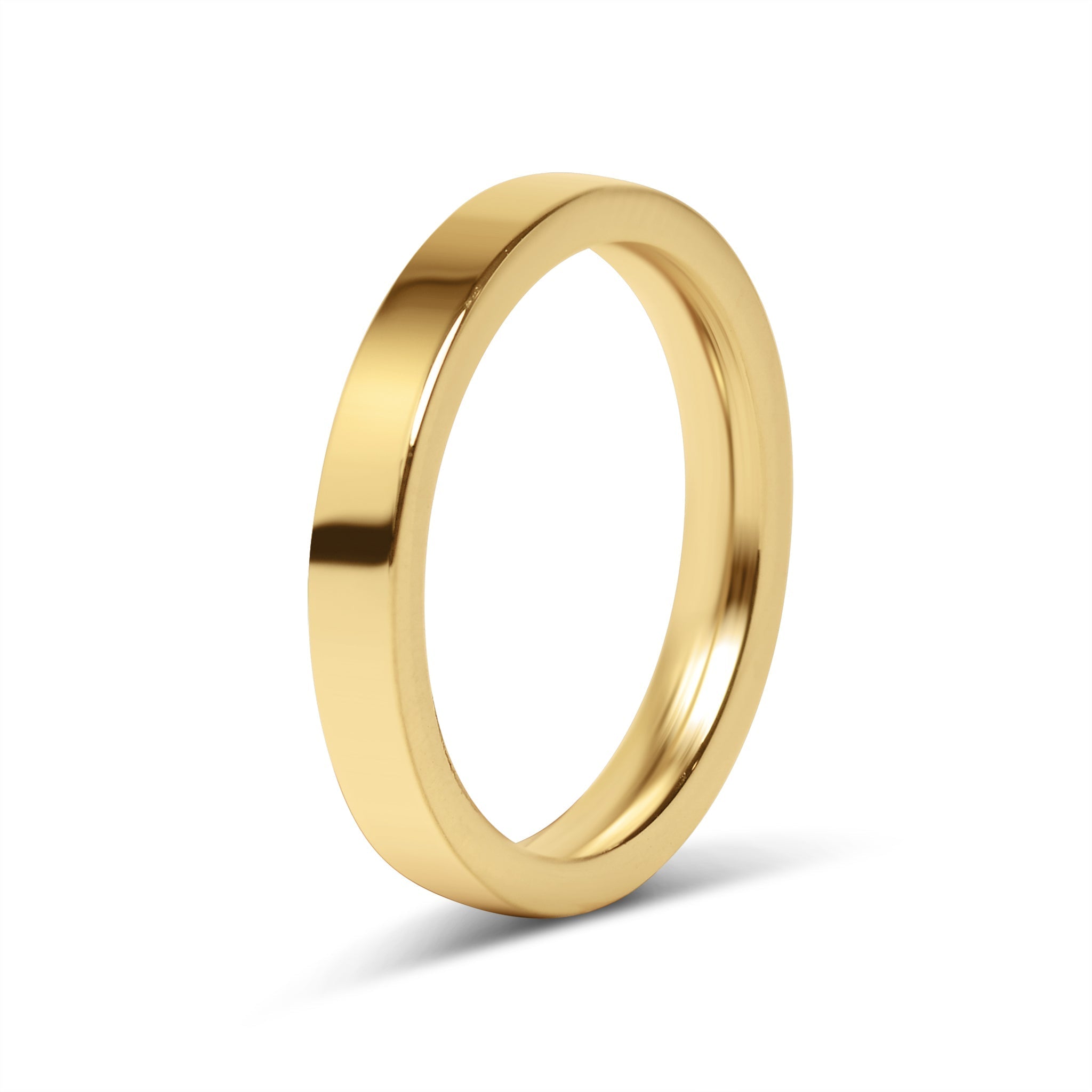 Gold Stainless Steel Ring – 18K PVD Flat Blank Engraving Band, Hypoallergenic Jewelry - Rings | Sunflower Soul Boutique