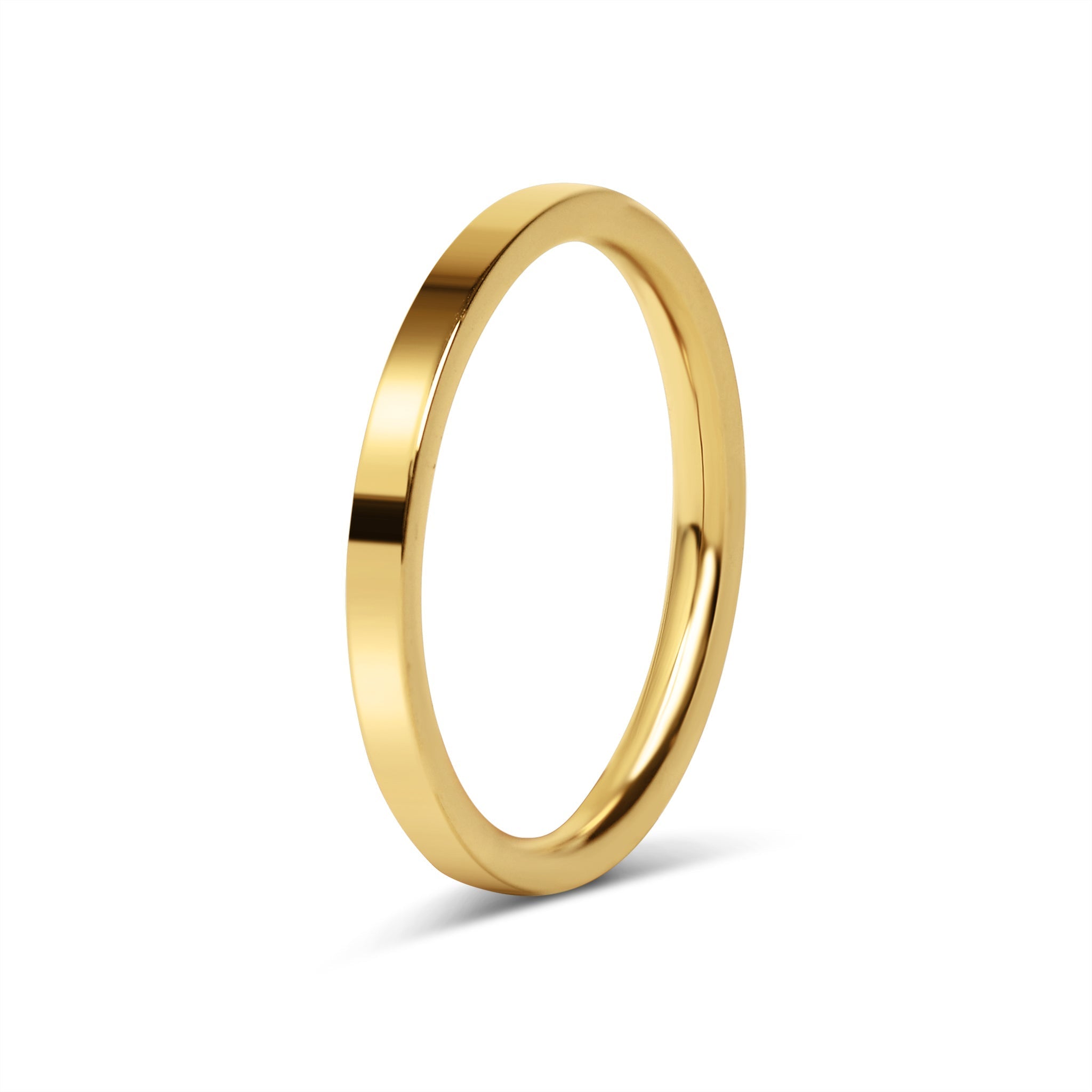 Gold Stainless Steel Ring – 18K PVD Flat Blank Engraving Band, Hypoallergenic Jewelry - Rings | Sunflower Soul Boutique