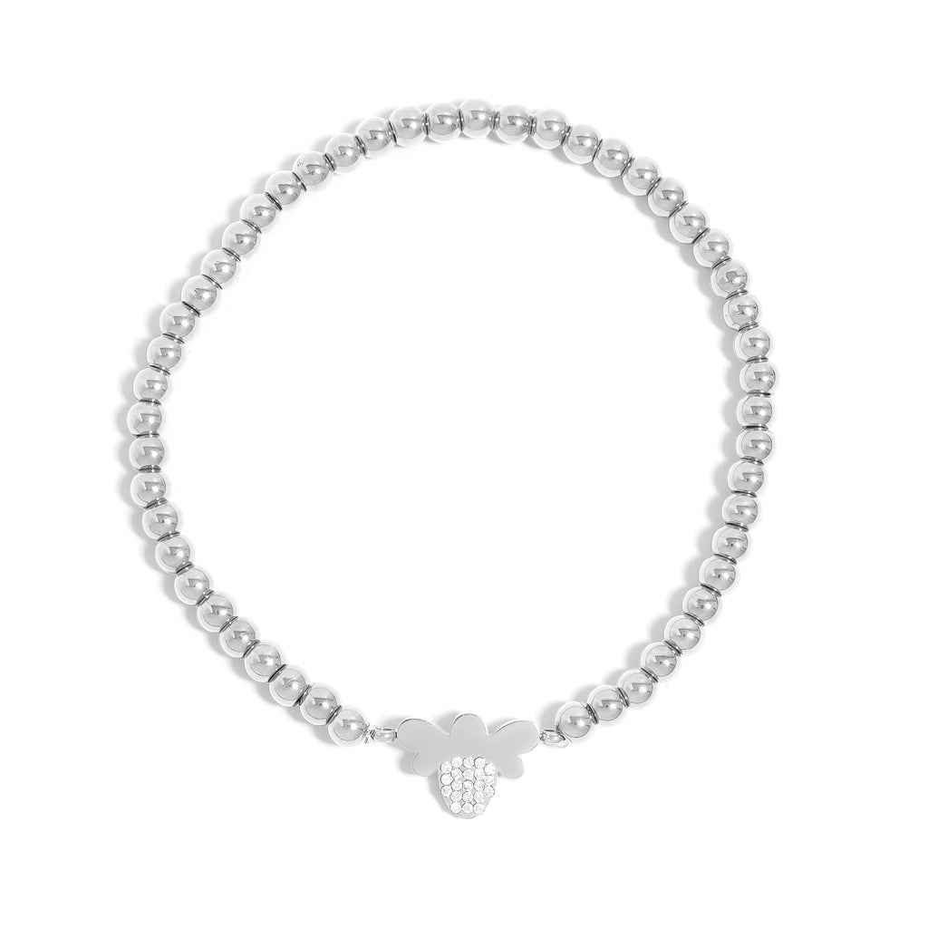 Gold Stretch Bracelet – 18K Gold Coated Metal Beaded Bee Charm - Bracelets | Sunflower Soul Boutique