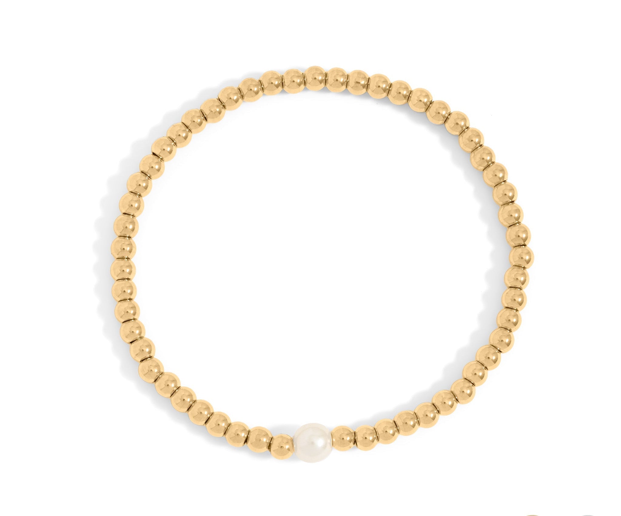 Gold Stretch Bracelet – Adjustable Pearl Bracelet | Surgical Grade Steel Jewelry - Bracelets | Sunflower Soul Boutique
