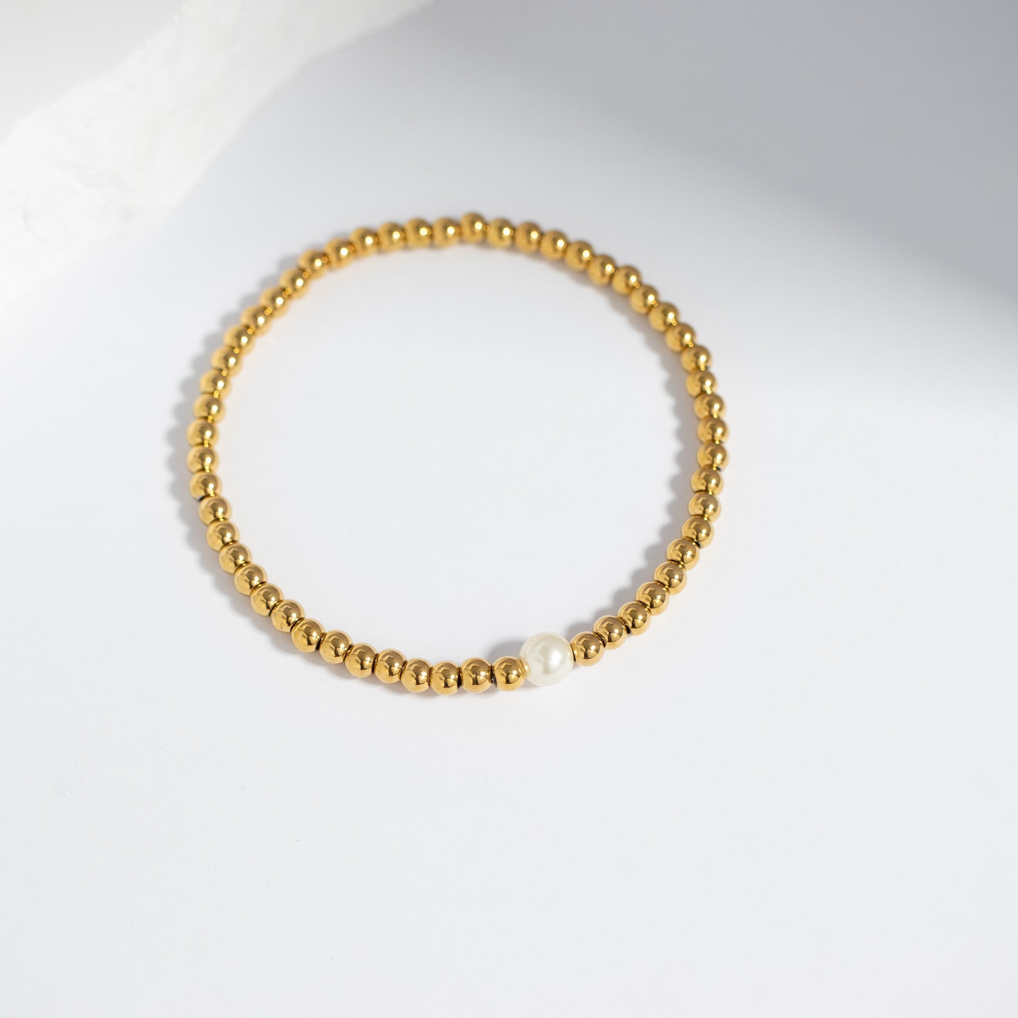 Gold Stretch Bracelet – Adjustable Pearl Bracelet | Surgical Grade Steel Jewelry - Bracelets | Sunflower Soul Boutique