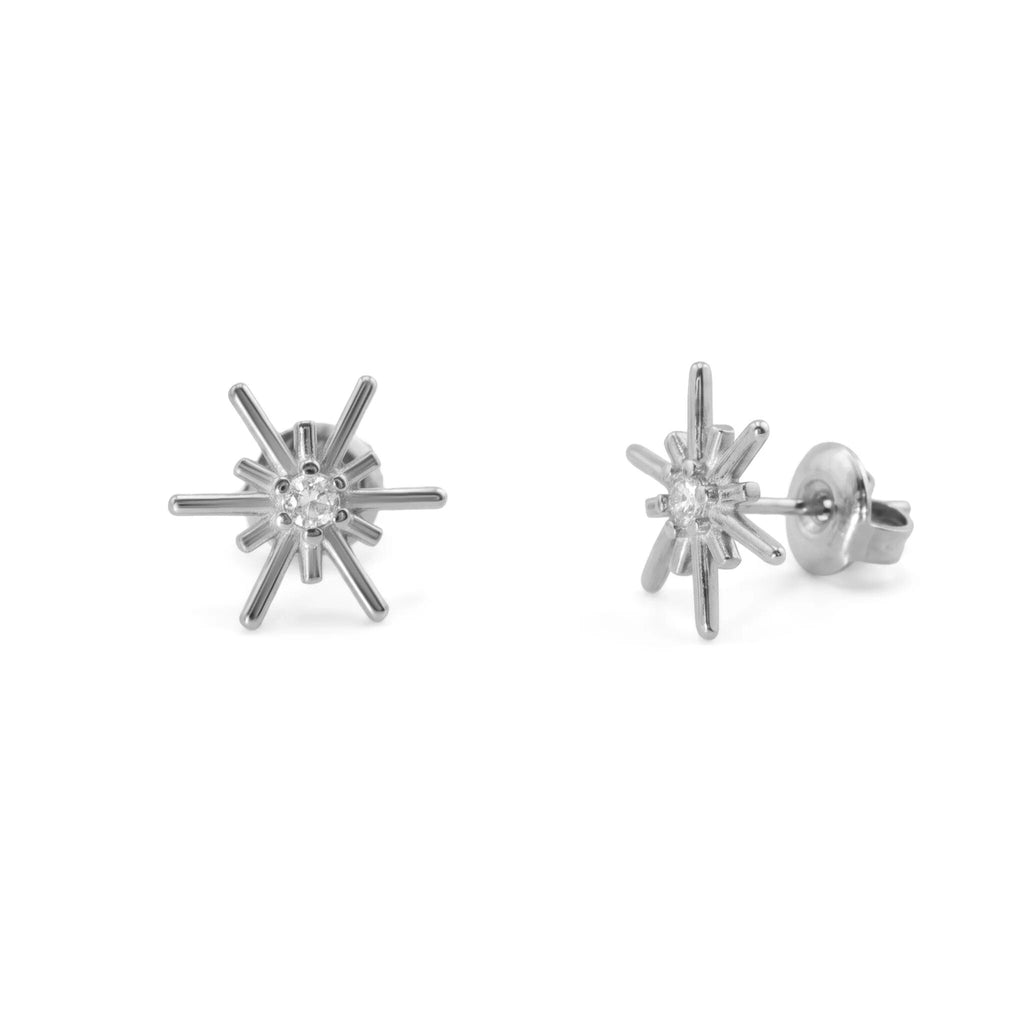 Gold Stud Earrings – 18K Gold Plated Studs with Firework Cubic Zirconia Design - Earrings | Sunflower Soul Boutique