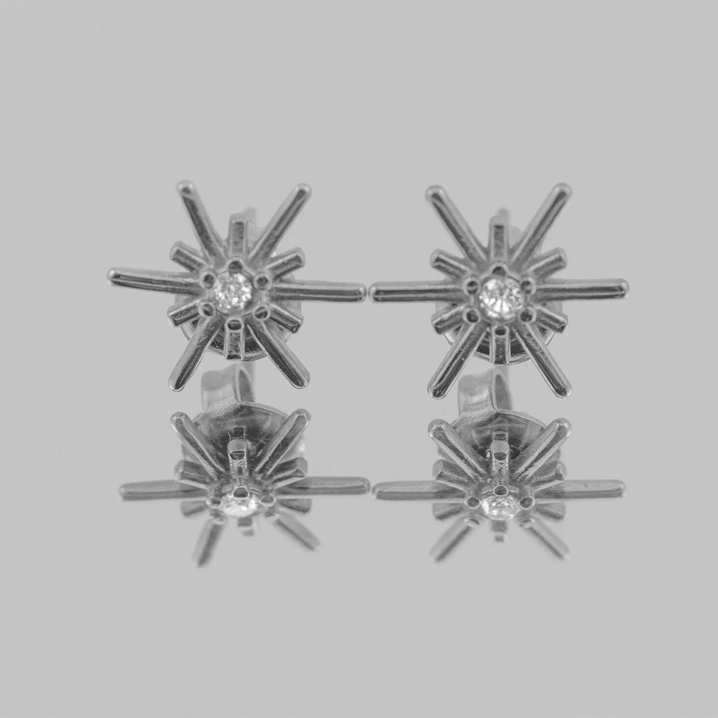 Gold Stud Earrings – 18K Gold Plated Studs with Firework Cubic Zirconia Design - Earrings | Sunflower Soul Boutique