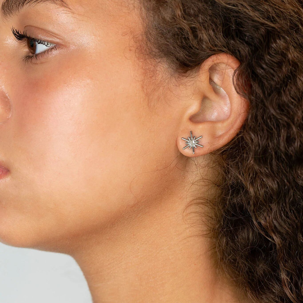 Gold Stud Earrings – 18K Gold Plated Studs with Firework Cubic Zirconia Design - Earrings | Sunflower Soul Boutique