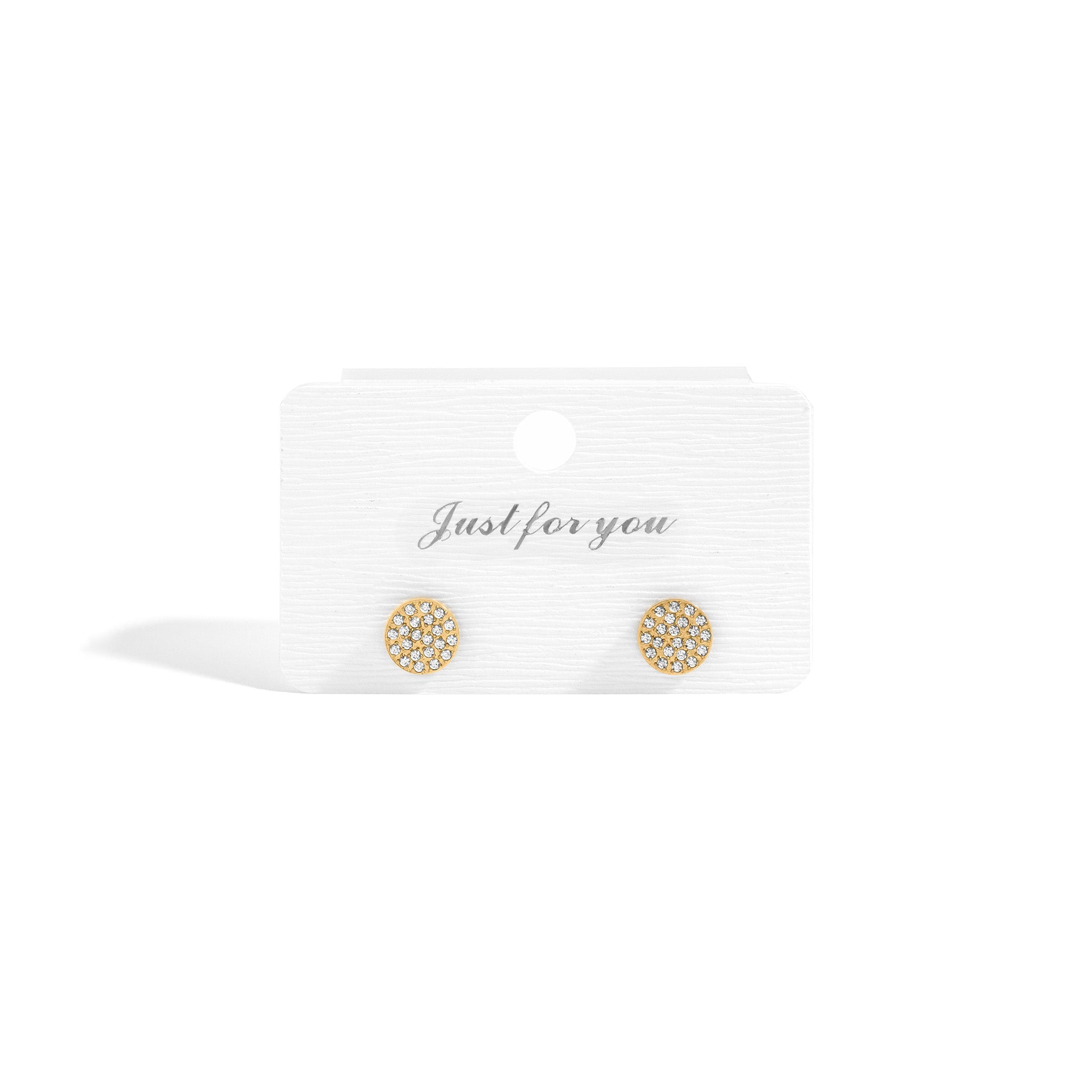 Gold Stud Earrings – 18K Gold Plating | Stainless Steel Pave Stone Studs - Earring | Sunflower Soul Boutique