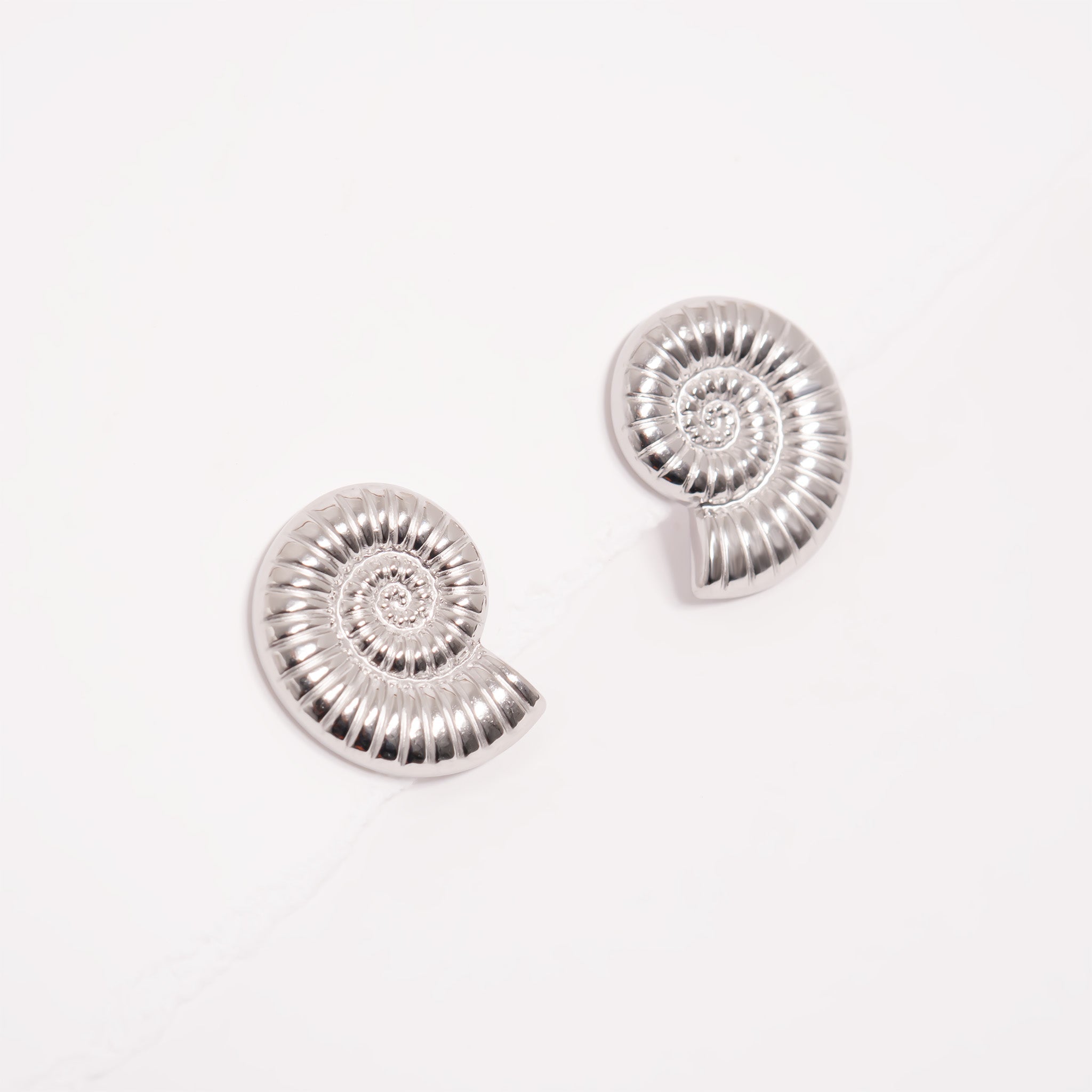 Gold Stud Earrings – Nautilus Shell Stainless Steel Hypoallergenic Studs - Earring | Sunflower Soul Boutique