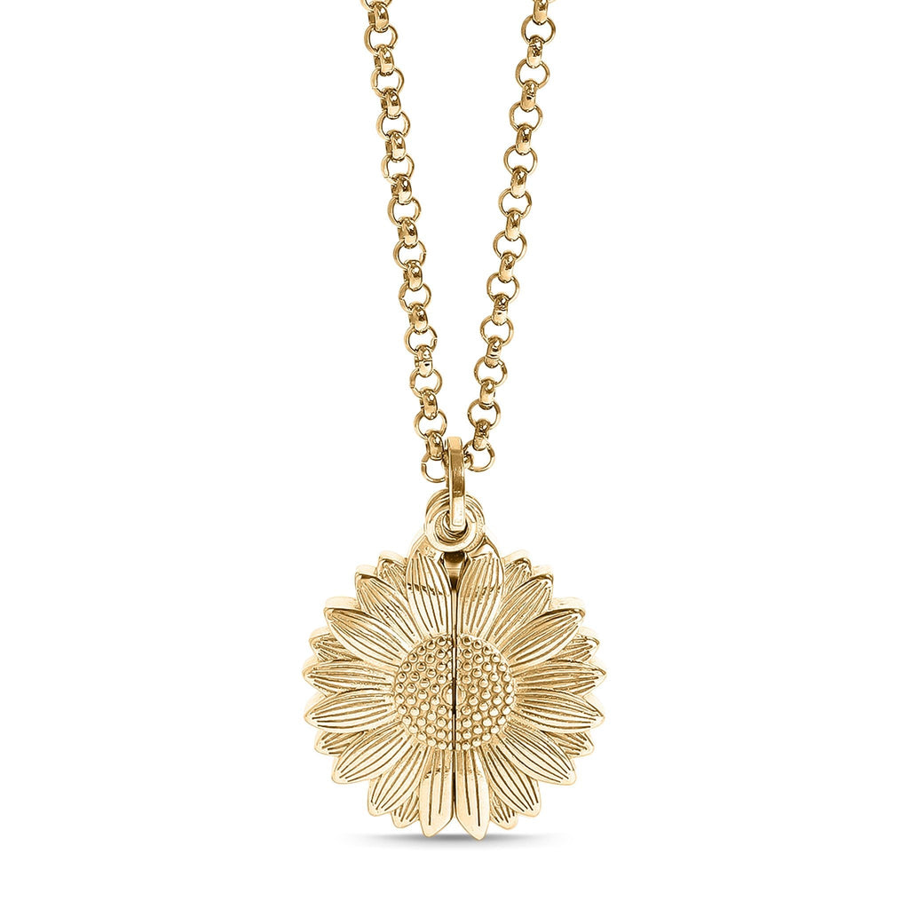 Gold Sunflower Necklace – Hidden Message Butterfly Pendant | 18K PVD Stainless Steel Jewelry - Necklaces | Sunflower Soul Boutique