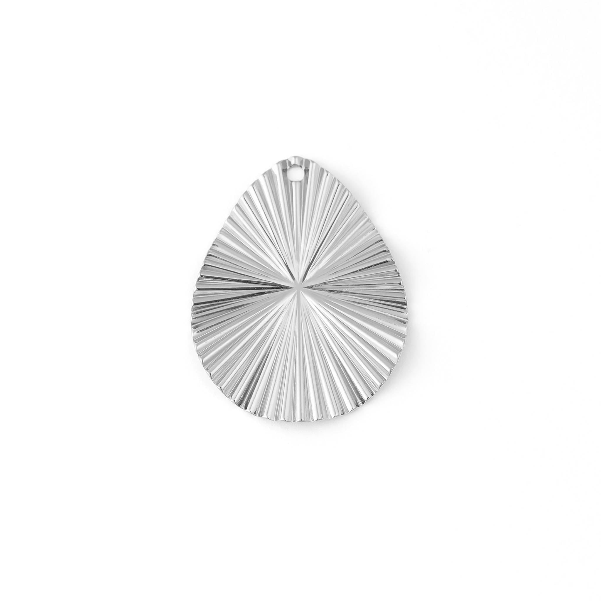 Gold Teardrop Charm – 18K Gold Stainless Steel Sunburst Pendant Accent Piece - charm | Sunflower Soul Boutique