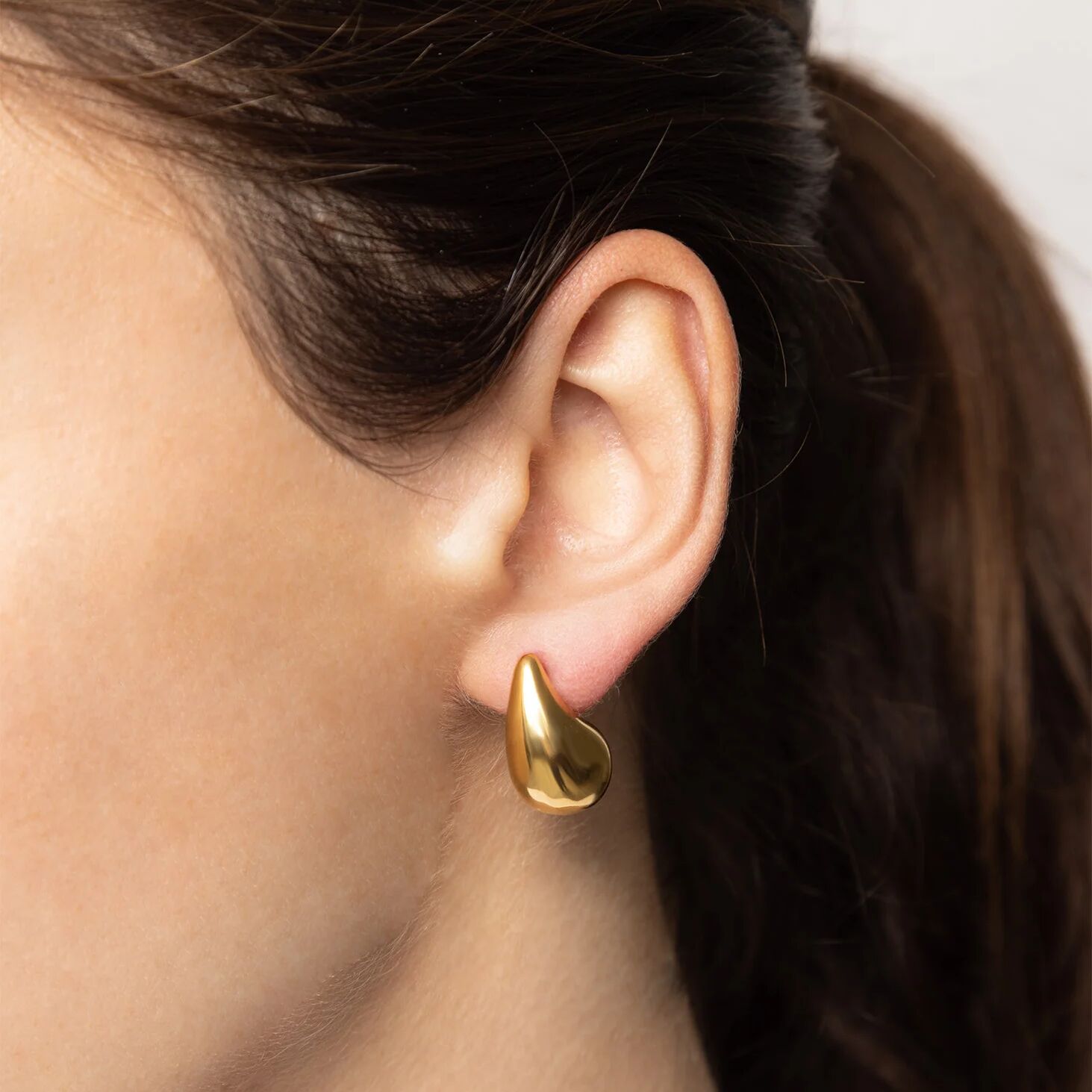 Gold Teardrop Earrings – 18K Gold Earrings | Stainless Steel Studs, Push Back Closure - Earrings | Sunflower Soul Boutique