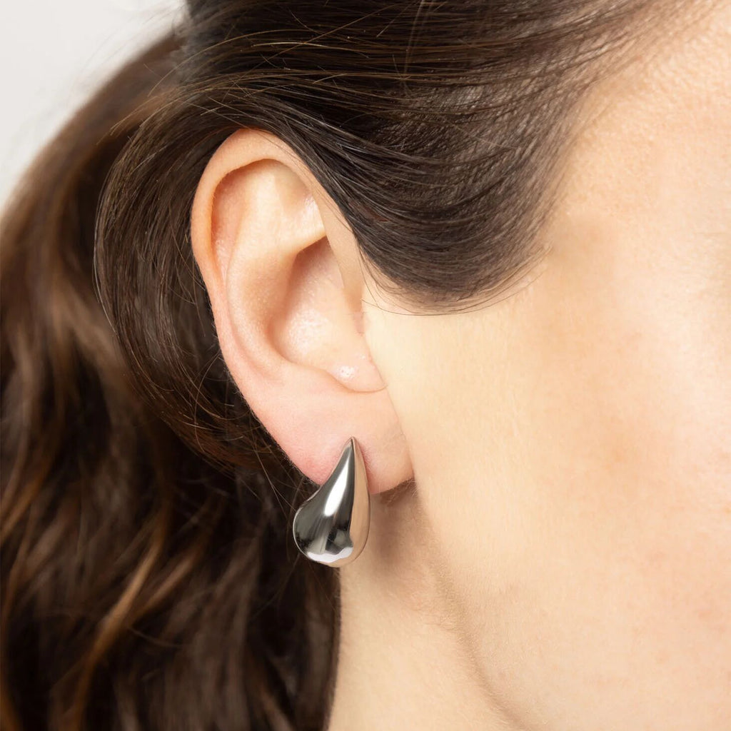 Gold Teardrop Earrings – 18K Gold Earrings | Stainless Steel Studs, Push Back Closure - Earrings | Sunflower Soul Boutique