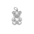18K Gold PVD Stainless Steel Teddy Bear Charm- silver main 
