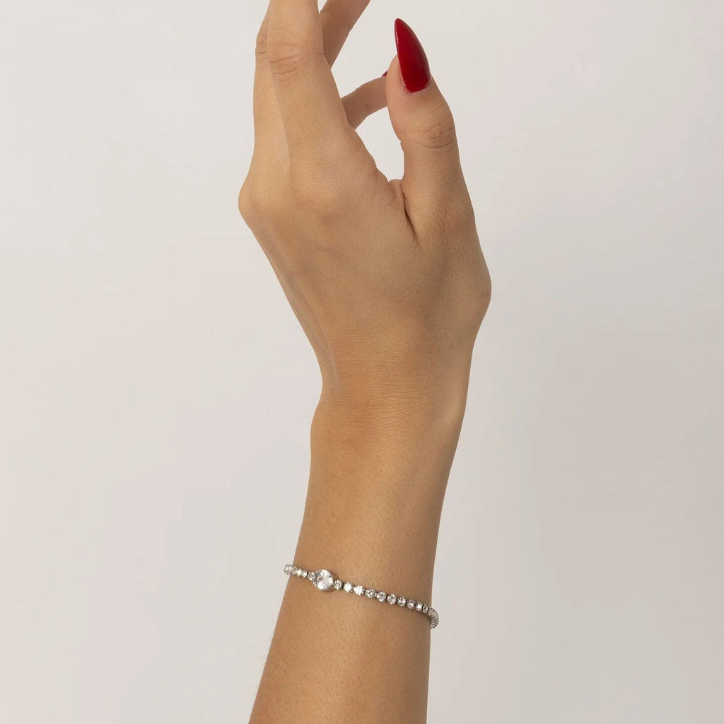 Gold Tennis Bracelet – 18K Gold Jewelry Oval Stone Stainless Steel Bracelet - Bracelets | Sunflower Soul Boutique