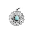 Gold Turquoise Pendant – 18K Gold Necklace | Waterproof Floral Charm - charm | Sunflower Soul Boutique
