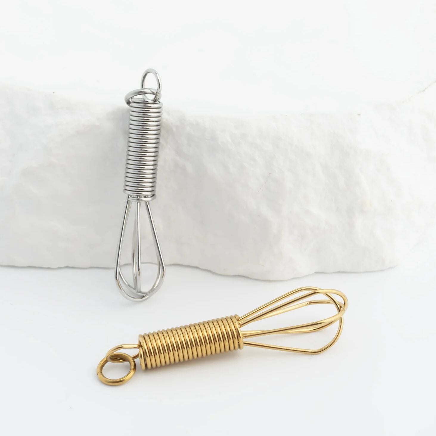 Gold Whisk Charm – 18K Gold Plating Stainless Steel Culinary Accessory Pendant - Charms | Sunflower Soul Boutique
