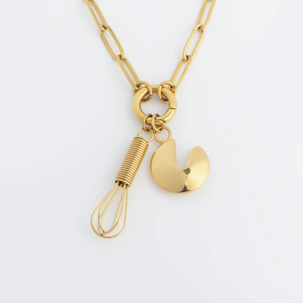 Gold Whisk Charm – 18K Gold Plating Stainless Steel Culinary Accessory Pendant - Charms | Sunflower Soul Boutique