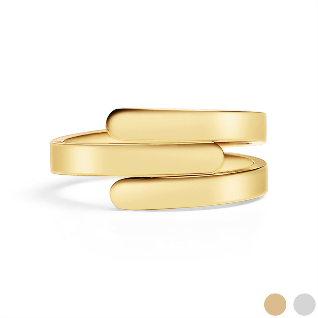 Gold Wrap Ring – Custom Engraved Name Stainless Steel 18K PVD Gift - Rings | Sunflower Soul Boutique