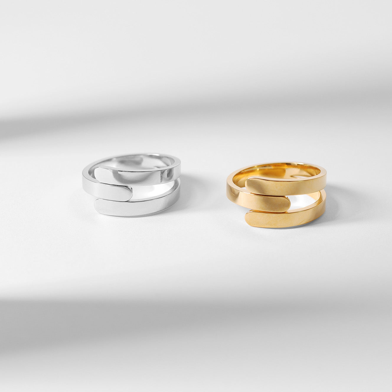 Gold Wrap Ring – Custom Engraved Name Stainless Steel 18K PVD Gift - Rings | Sunflower Soul Boutique