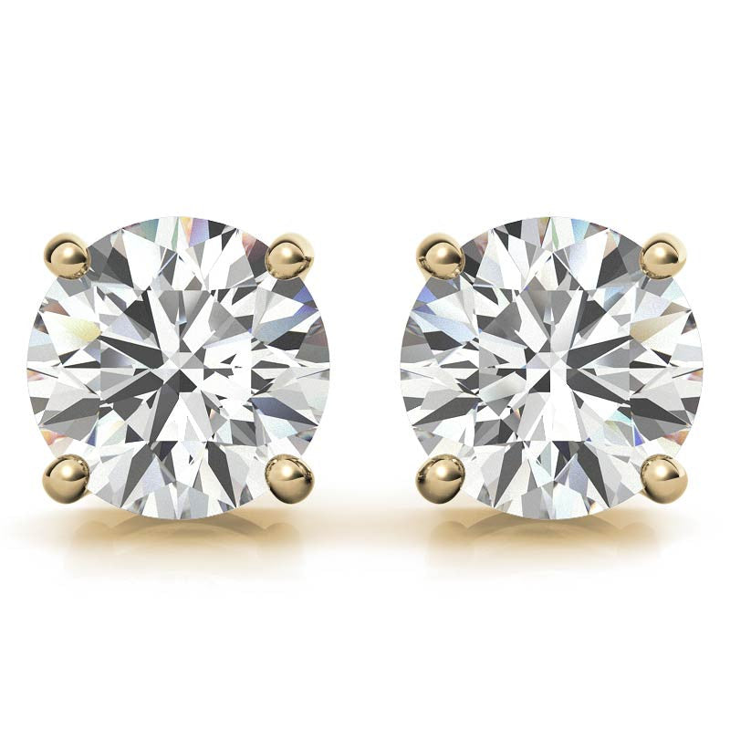Moissanite Stud Earrings – Genuine Round Cut Moissanite 1.50 CTW | 14k Gold Sterling Silver