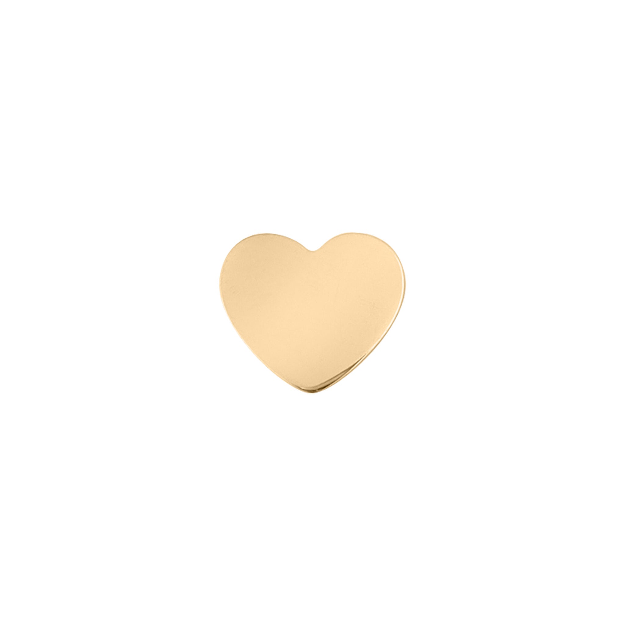 Heart Bead Pendant - 18K PVD Coated Stainless Steel Mini Charm for Custom Engraving