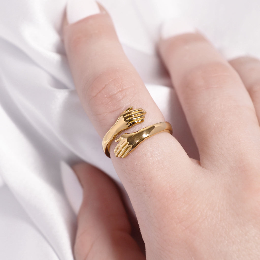Gold Hug Ring – 18K Gold Durable Stainless Steel Ring | Hypoallergenic Jewelry Gift
