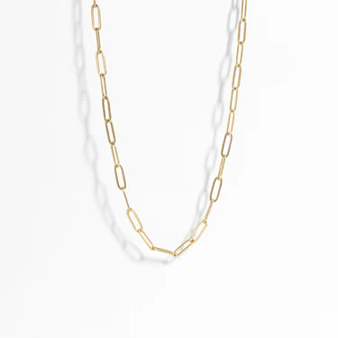 18K Gold PVD Stainless Steel Paperclip Chain Necklace