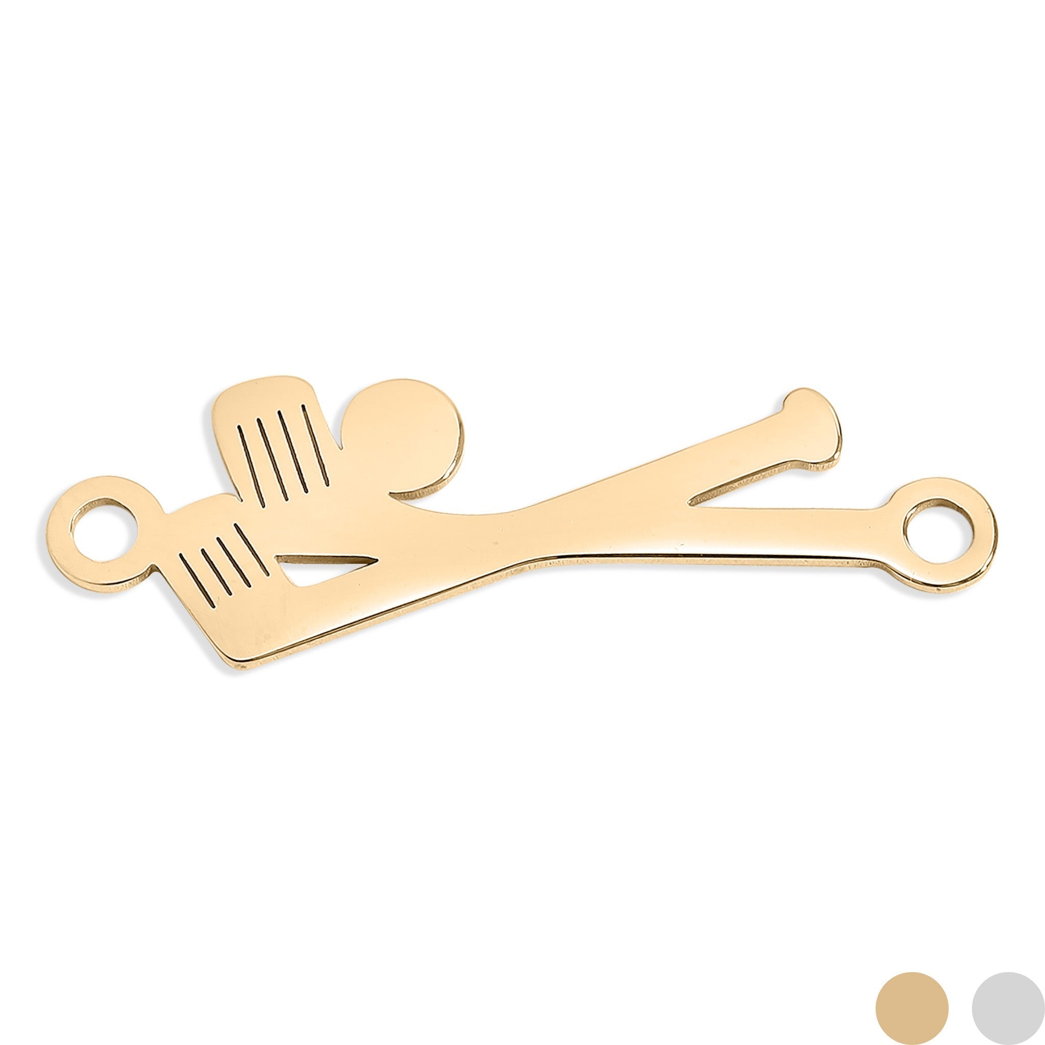 Golf Club Connector Charm – 18K Gold Plated Connector | Stainless Steel Charm - Charms | Sunflower Soul Boutique