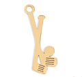 Gold Golf Club Charm – 18K Gold PVD Stainless Steel Sports Pendant Necklace