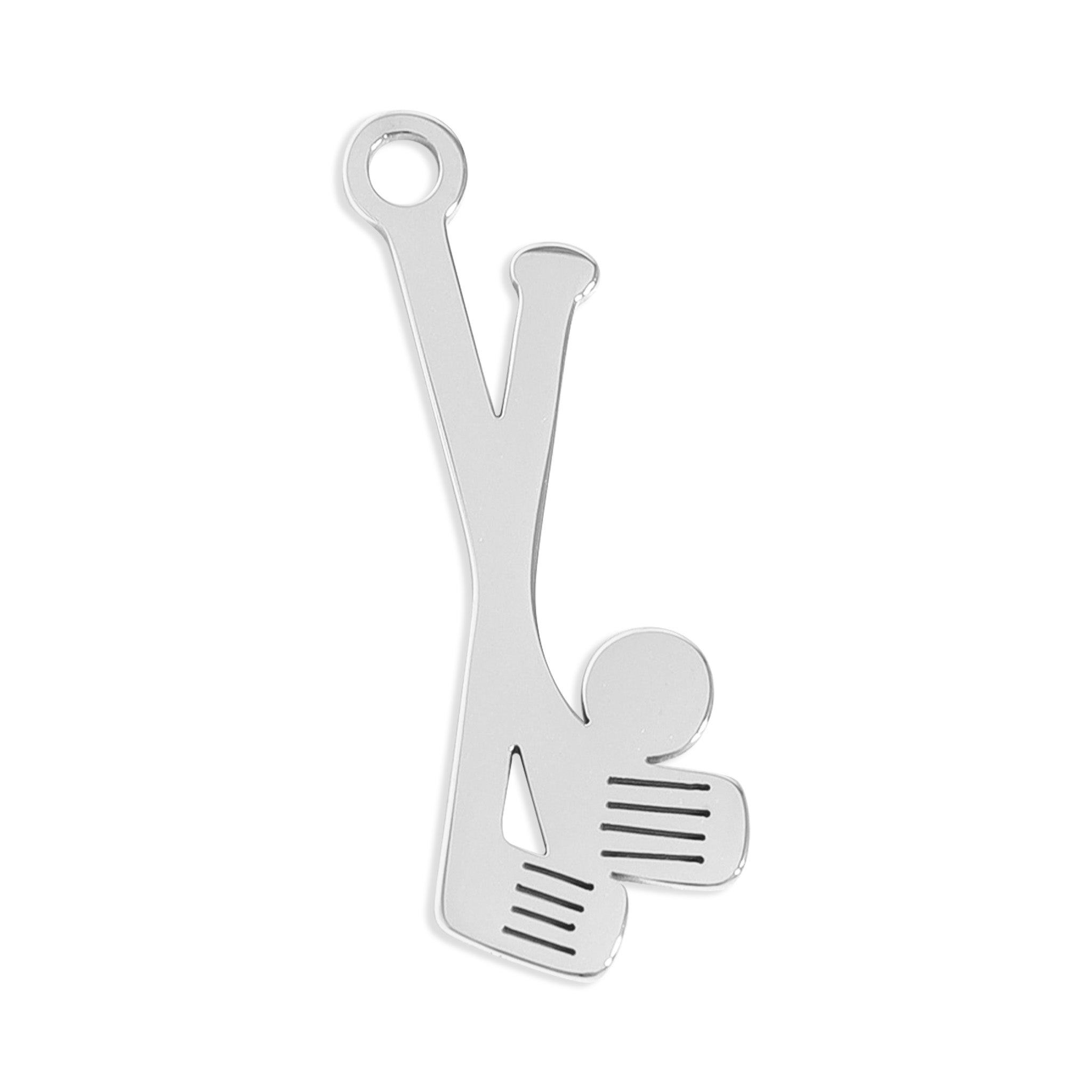 Gold Golf Club Charm – 18K Gold PVD Stainless Steel Sports Pendant Necklace