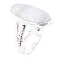 Grey Quartz and Sterling Silver Oval Ring