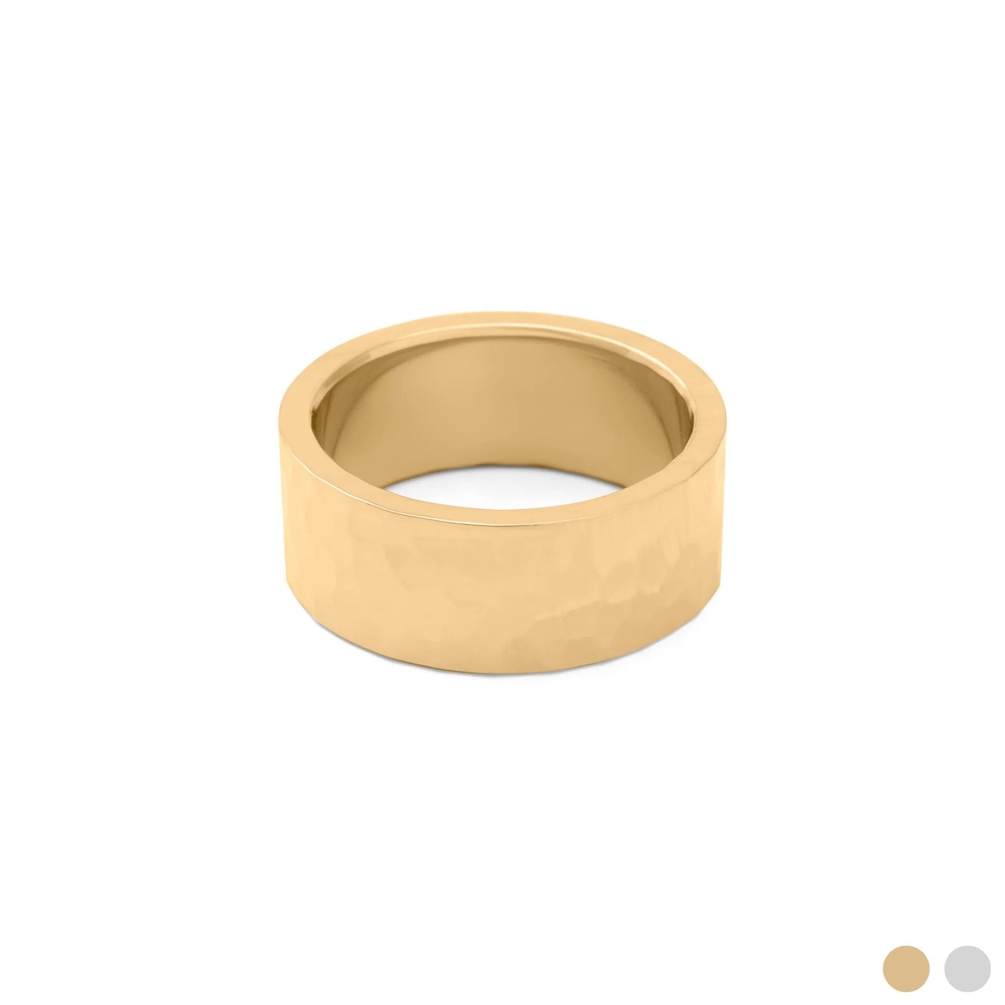 Hammered Statement Ring – 18K Gold Textured Stainless Steel Band | Artisan - Rings | Sunflower Soul Boutique