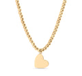 Heart Beaded Necklace - 18K PVD Coated Stainless Steel Engraved Pendant Jewelry - Necklaces | Sunflower Soul Boutique