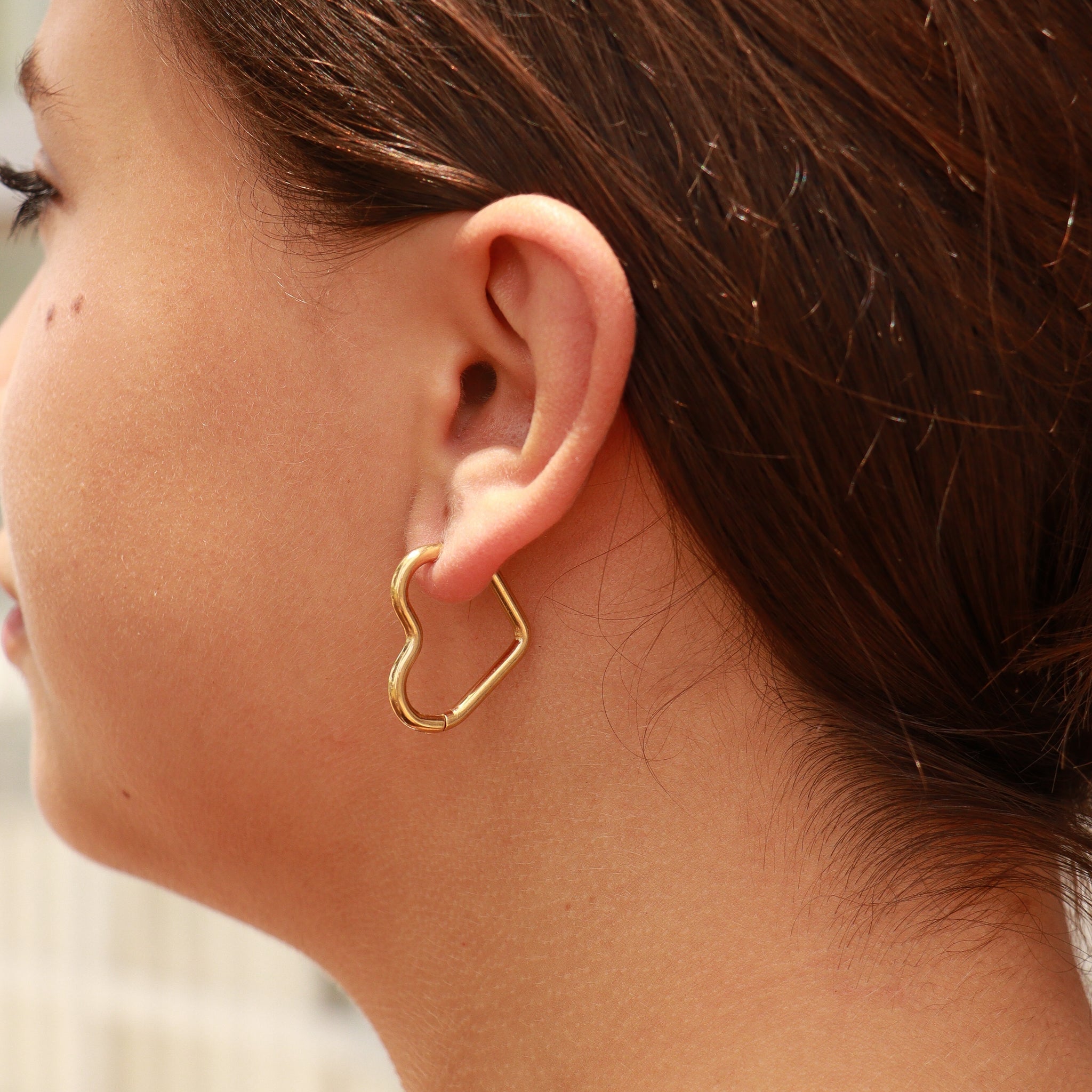 Heart Huggie Earrings – 18K Gold Plated Lightweight Stainless Steel Hoops - Earring | Sunflower Soul Boutique