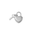18K Gold PVD Stainless Steel Heart Lock and Key Charm- silver main 
