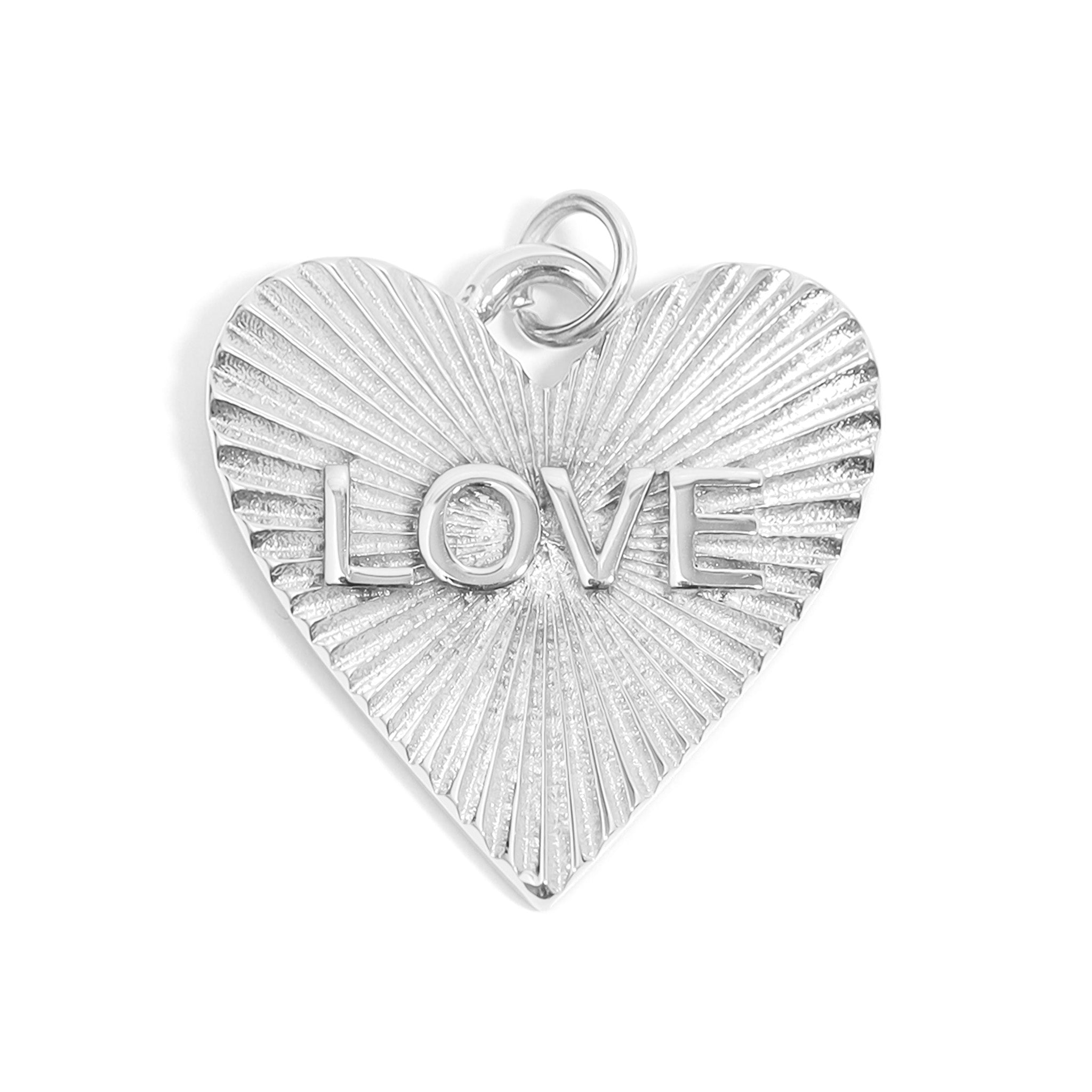 Heart Love Charm – Gold Stainless Steel Sunburst Pendant | Durable Stylish Accessory - charm | Sunflower Soul Boutique
