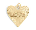 Heart Love Charm – Gold Stainless Steel Sunburst Pendant | Durable Stylish Accessory - charm | Sunflower Soul Boutique
