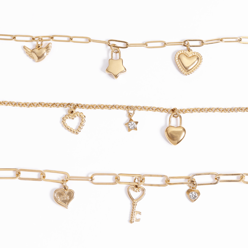 Heart Padlock Charm – 18K Gold PVD Coated Stainless Steel Hypoallergenic Jewelry - charm | Sunflower Soul Boutique