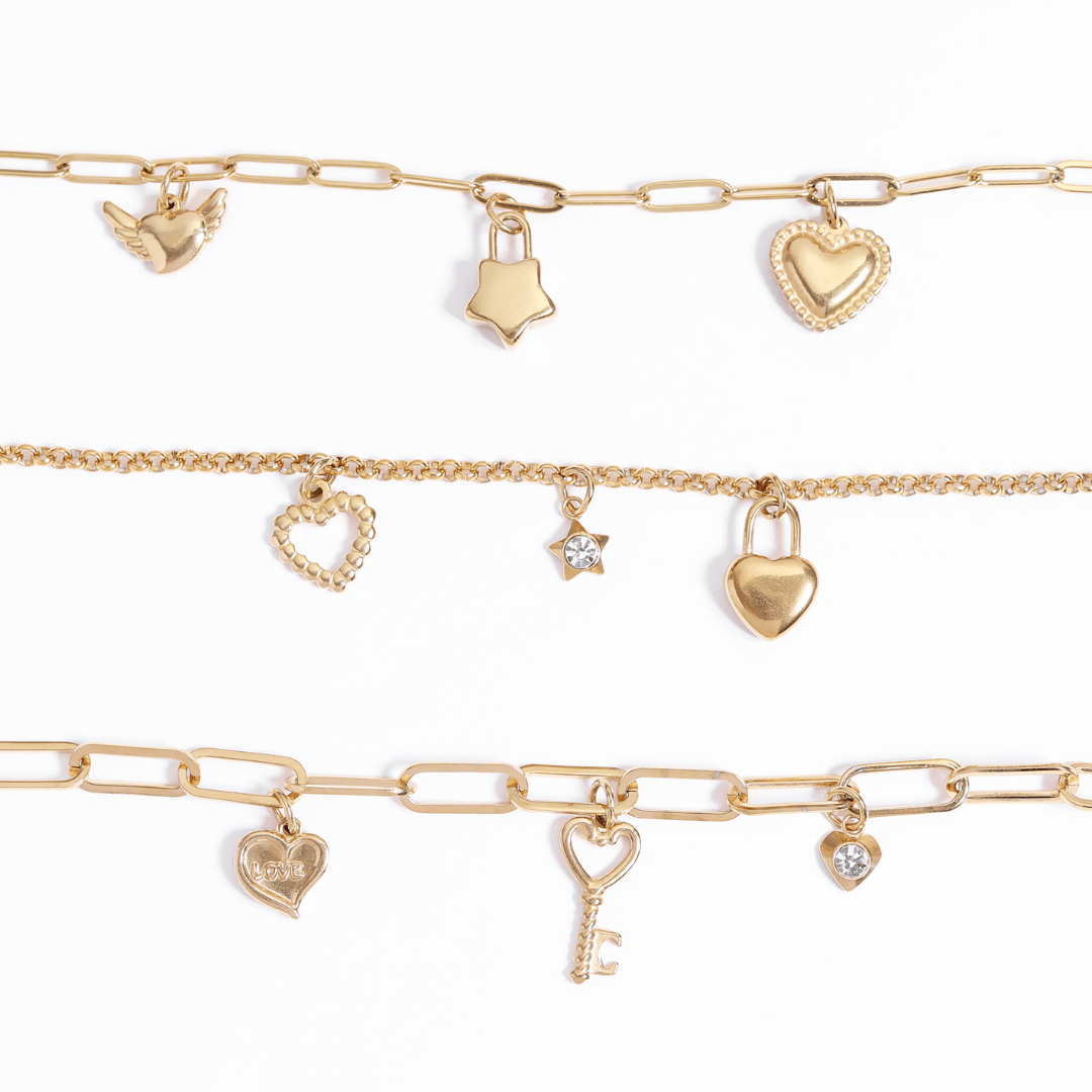 Heart Padlock Charm – 18K Gold PVD Coated Stainless Steel Hypoallergenic Jewelry - charm | Sunflower Soul Boutique