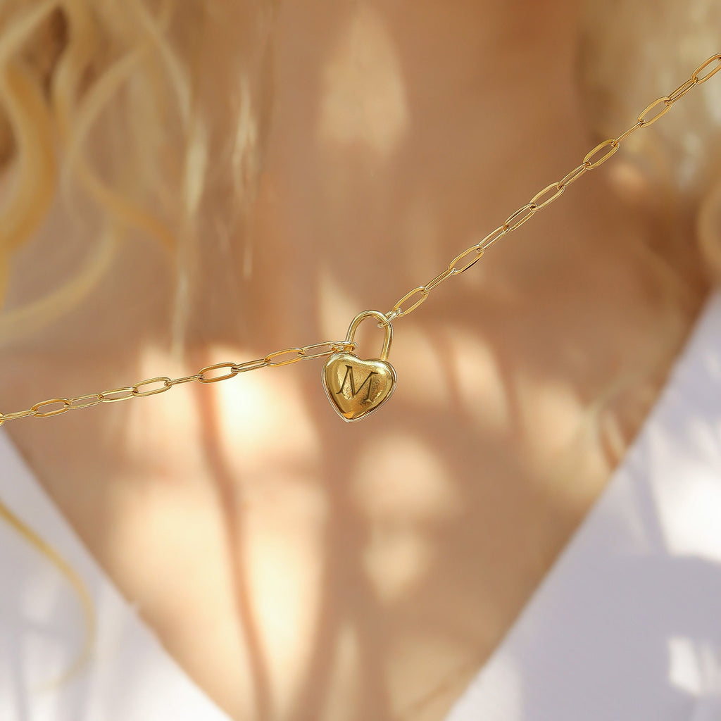 Heart Padlock Charm – 18K Gold PVD Coated Stainless Steel Hypoallergenic Jewelry - charm | Sunflower Soul Boutique