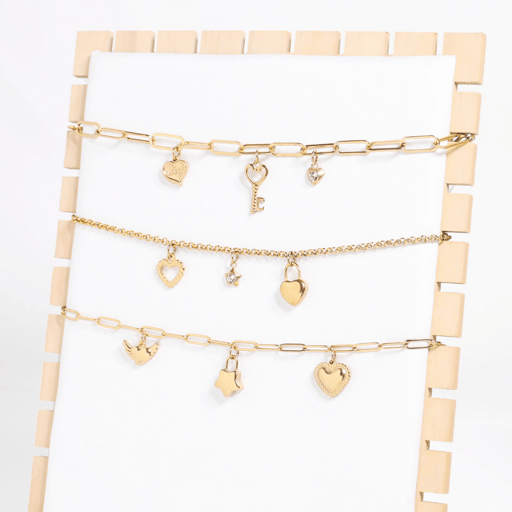 Heart Padlock Charm – 18K Gold PVD Coated Stainless Steel Hypoallergenic Jewelry - charm | Sunflower Soul Boutique